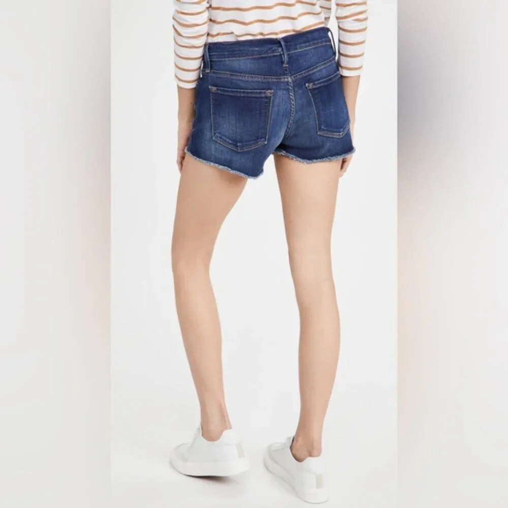 FRAME Jean Shorts Women's Size 24 Blue Denim Le Cutoff Shorts Stretch Frayed Hem
